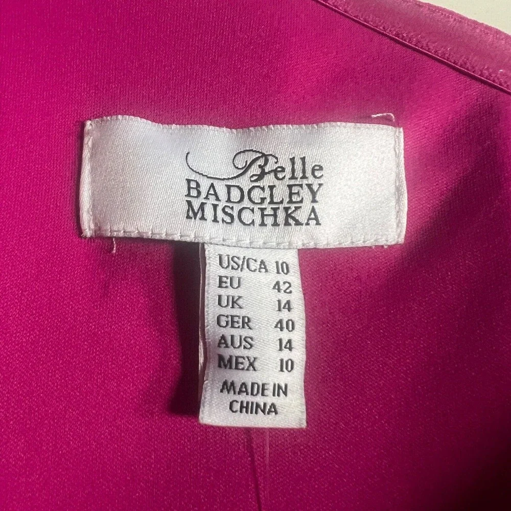Badgley Mischka Hot Pink One-Shoulder Mini Dress